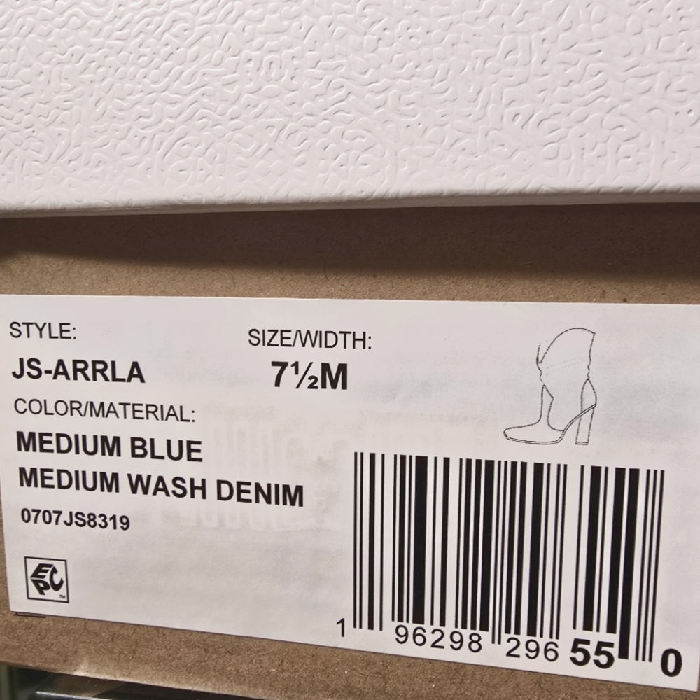 JESSICA SIMPSON MEDIUM BLUE WASH DENIM BOOTS SIZE 7 1/2 M  STYLE - JS-ARRLA - Picture 10 of 12